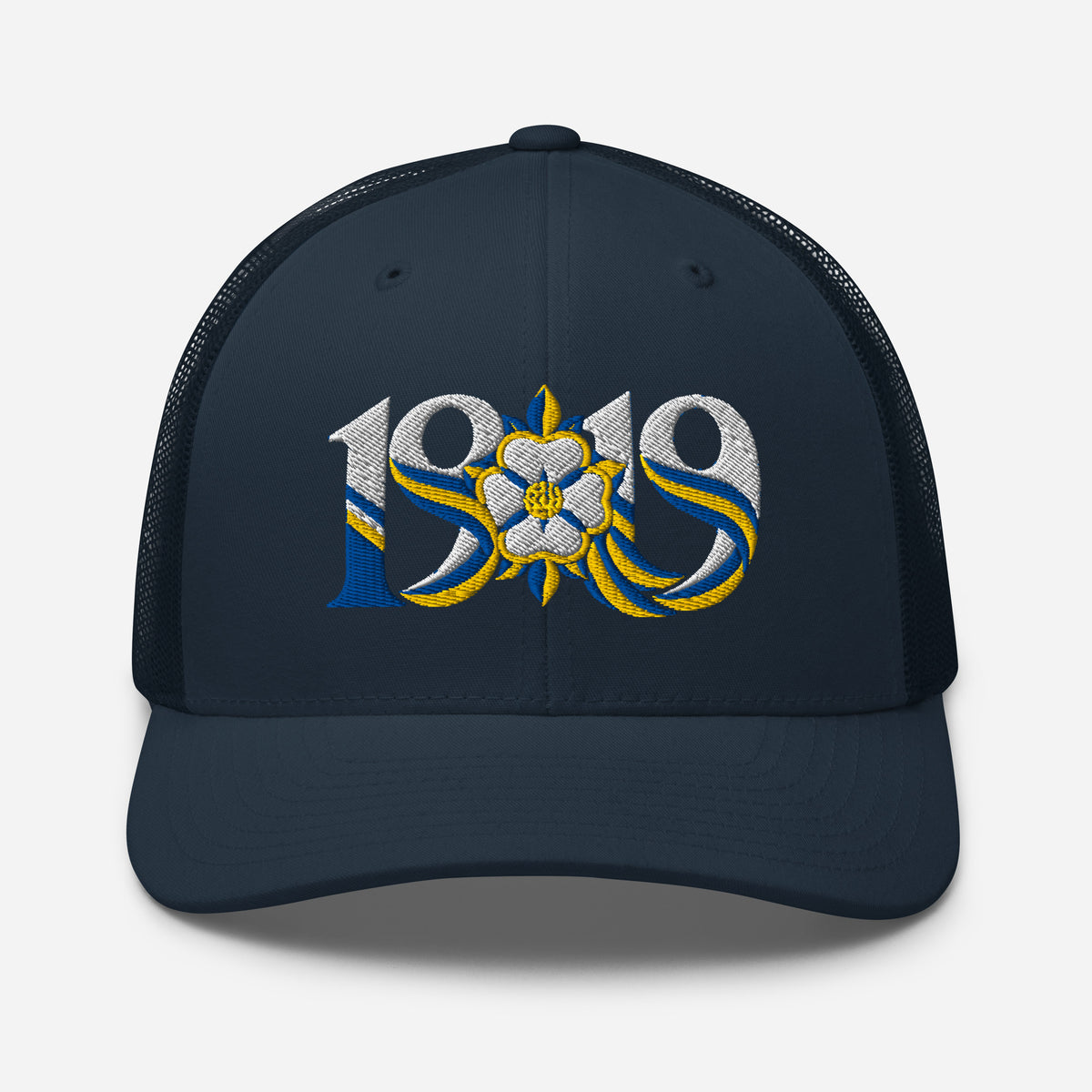 Leeds 1919 White Rose Heritage Embroidered Football Trucker Cap