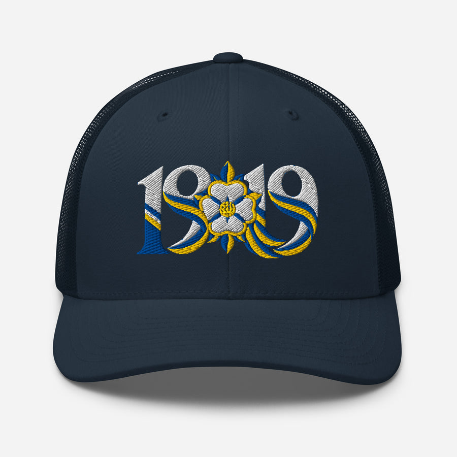 Leeds 1919 White Rose Heritage Embroidered Football Trucker Cap