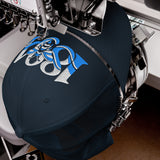 Manchester 1894 Worker Bee Heritage embroidered football trucker cap, navy colour, front view