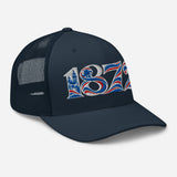Rangers 1872 Founding Year Inspired Embroidered Football Trucker Cap – navy right front view