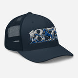 Ipswich Town 1878 Heritage Embroidered Football Trucker Cap – navy right front view