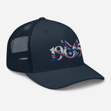 Crystal Palace 1905 Heritage Eagle embroidered football trucker cap, navy colour, right-front view