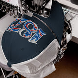 Rangers 1872 Founding Year Inspired Embroidered Football Trucker Cap – navy white front view