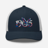 Crystal Palace 1905 Heritage Eagle embroidered football trucker cap, navy white colour, front view