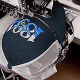 Manchester 1894 Worker Bee Heritage embroidered football trucker cap, navy white colour, front view