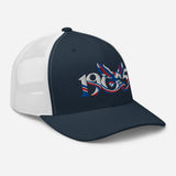 Crystal Palace 1905 Heritage Eagle embroidered football trucker cap, navy white colour, right-front view