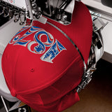 Rangers 1872 Founding Year Inspired Embroidered Football Trucker Cap – red front view