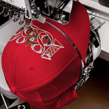 Arsenal 1886 Heritage Embroidered Football Trucker Cap – red front view