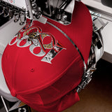 Brentford 1889 Heritage Bees embroidered football trucker cap, red colour, front view