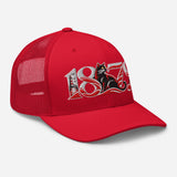 Sunderland 1879 Heritage Embroidered Football Trucker Cap – red right front view
