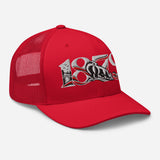 Fulham 1879 Heritage embroidered football trucker cap, red colour, right-front view