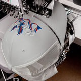 Crystal Palace 1905 Heritage Eagle embroidered football trucker cap, silver colour, front view