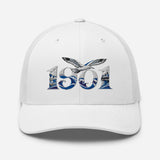 Brighton 1901 Heritage Seagulls Embroidered Football Trucker Cap – white front view