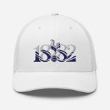 Tottenham Hotspur 1882 Heritage embroidered football trucker cap, white colour, front view