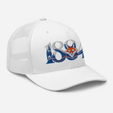 Leicester City 1884 Heritage Fox embroidered football trucker cap, white colour, right-front view