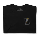 Alan Shearer Inspired Newcastle King Card Embroidered Football T-Shirt in black, front view