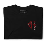 Mohamed Salah Inspired Liverpool King Embroidered Football T-Shirt in black, front view