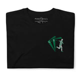 Daizen Maeda Inspired Celtic King Embroidered Football T-Shirt in black, front view