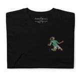 Henrik Larsson inspired Celtic embroidered football T-shirt in black, front view alternate mockup