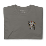 England v Argentina 1998 Embroidered Football T-Shirt in charcoal, front view
