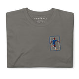 Didier Drogba Inspired Chelsea King Card Embroidered Football T-Shirt in charcoal, front view