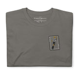 Alan Shearer Inspired Newcastle King Card Embroidered Football T-Shirt in charcoal, front view