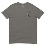 Alan Shearer Inspired Newcastle King Card Embroidered Football T-Shirt in charcoal, alternate front view