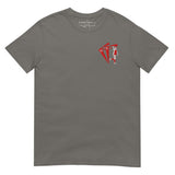 Declan Rice Inspired Arsenal King Embroidered Football T-Shirt in charcoal, alternate front view
