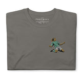 Henrik Larsson inspired Celtic embroidered football T-shirt in charcoal, front view