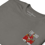 England 1966 World Cup Winners Embroidered Football T-Shirt in charcoal, embroidery detail close-up