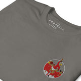 England 1966 Circle Embroidered Football T-Shirt in charcoal, embroidery detail close-up
