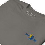 Chelsea Carefree Embroidered Football T-Shirt in charcoal, close-up of design