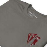 Mohamed Salah Inspired Liverpool King Embroidered Football T-Shirt in charcoal, detail close-up