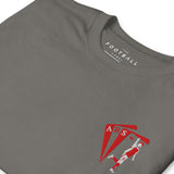 Declan Rice Inspired Arsenal King Embroidered Football T-Shirt in charcoal, detail close-up