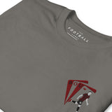 Justin Kluivert Inspired Bournemouth King Embroidered Football T-Shirt in charcoal, detail close-up