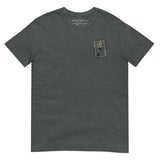 Alan Shearer Inspired Newcastle King Card Embroidered Football T-Shirt in dark heather, alternate front view