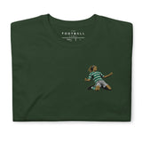 Henrik Larsson inspired Celtic embroidered football T-shirt in forest green, front view