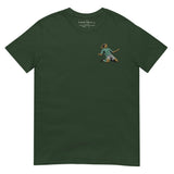Henrik Larsson inspired Celtic embroidered football T-shirt in forest green, front view alternate mockup