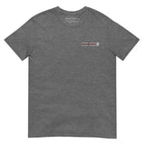 England World Cup Lion Embroidered Football T-Shirt in graphite heather, alternate front view