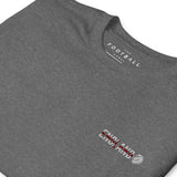 England World Cup Lion Embroidered Football T-Shirt in graphite heather, embroidery detail close-up