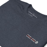 England World Cup Lion Embroidered Football T-Shirt in heather navy, embroidery detail close-up