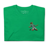 Henrik Larsson inspired Celtic embroidered football T-shirt in irish green, front view