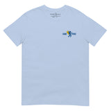 Chelsea Carefree Embroidered Football T-Shirt in light blue, alternate front view