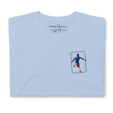 Didier Drogba Inspired Chelsea King Card Embroidered Football T-Shirt in light blue, front view