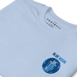 Manchester City Blue Moon Embroidered Football T-Shirt in light blue, close-up of design