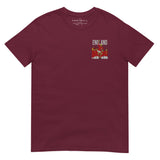 England 1966 World Cup Winners Embroidered Football T-Shirt in maroon, alternate front view