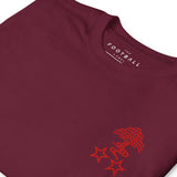 Nottingham Forest Inspired Two Stars Embroidered Football T-Shirt in maroon – embroidered artwork detail