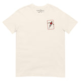 Thierry Henry Inspired Arsenal King Card Embroidered Football T-Shirt in natural, alternate front view