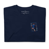 Didier Drogba Inspired Chelsea King Card Embroidered Football T-Shirt in navy, front view