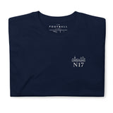 Tottenham Postcode Embroidered Football T-Shirt in navy, front view